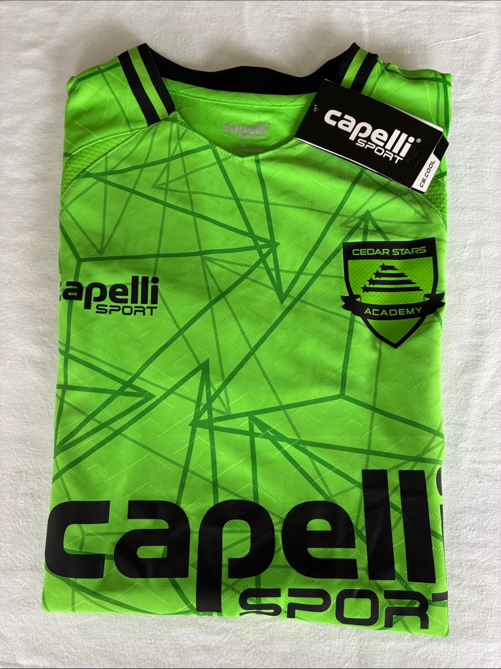 Capelli of New York Men's Neon Green Cedar Stars Academy Performance Jersey